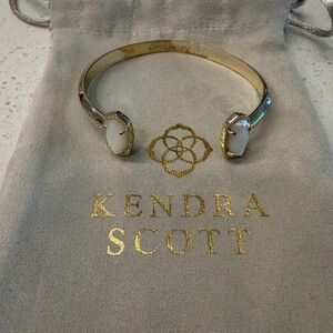 Kendra Scott Gold Elton Cuff Bracelet with Ivory Mother of Pearl Stones